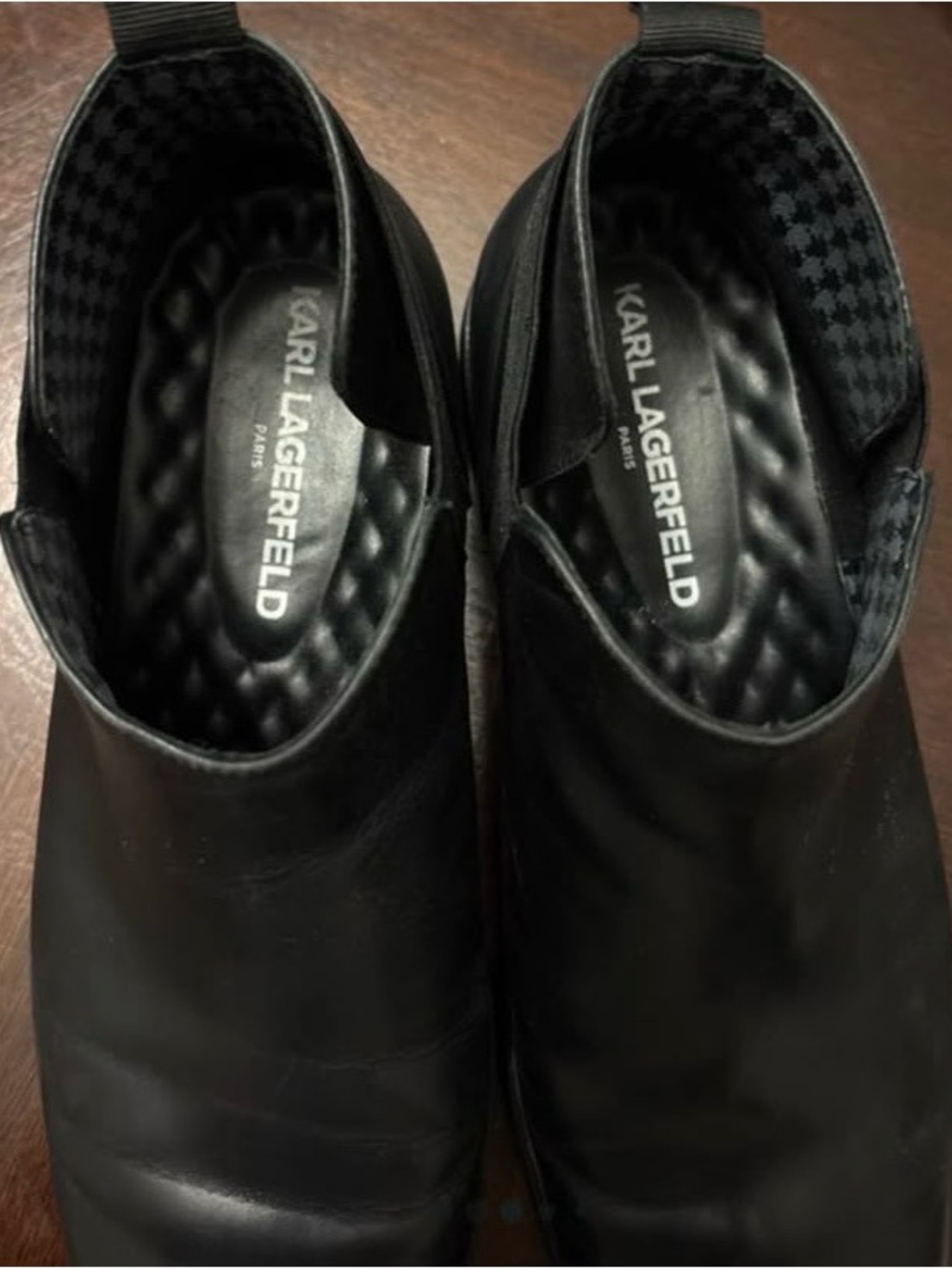 Karl Lagerfeld Black Slip-On Loafers with Quilted Insole